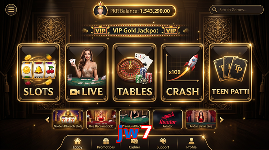 Main screen of Jw7 casino page for PK players